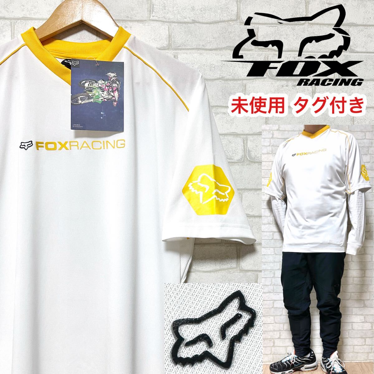 【未使用タグ付き】 FOX RACING モトクロス ジャージ 半袖 Tシャツ拍卖