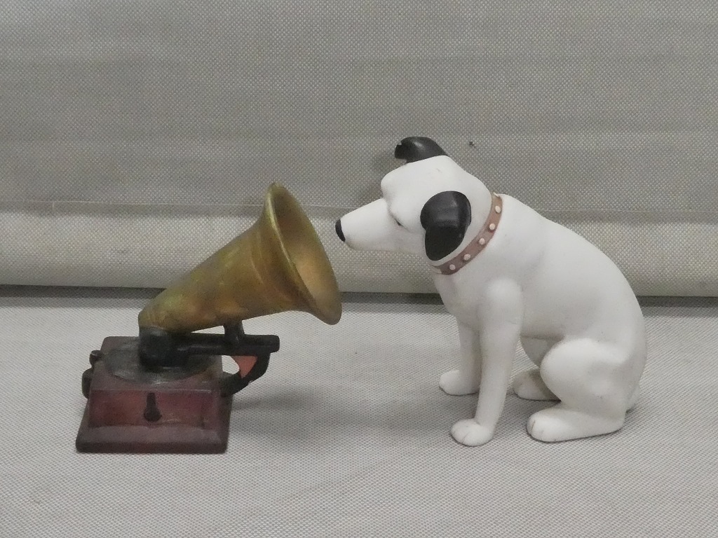 ●VICTOR ビクター ニッパー 犬 蓄音機 陶器 置物 フィギュア ニッパー君 当時物 レトロ●拍卖