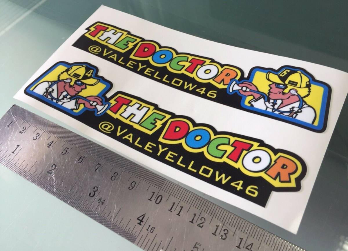 海外 限定品 送料込み VALENTINO ROSSI 46 The Doctor バレンティーノ ロッシ ステッカー シール デカール 2枚セット 150mm x 35mm拍卖