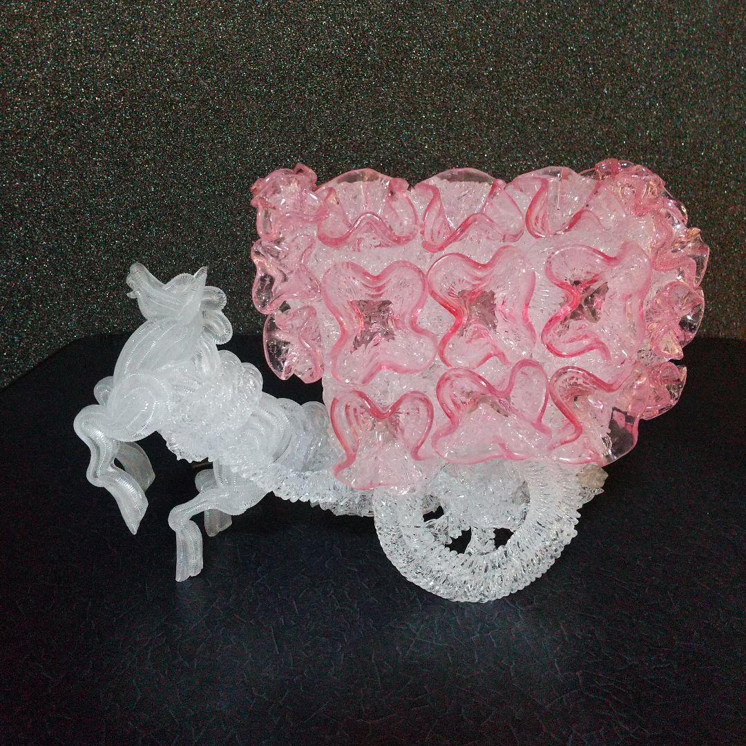 馬車スタンドライト ガラス風 美術品 インテリア ファンタジー 飾物 昭和レトロ拍卖