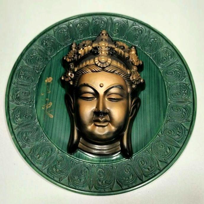 【直径約39cm】観音様 壁掛け インテリア 観世音菩薩 観自在菩薩 仏様 仏教拍卖