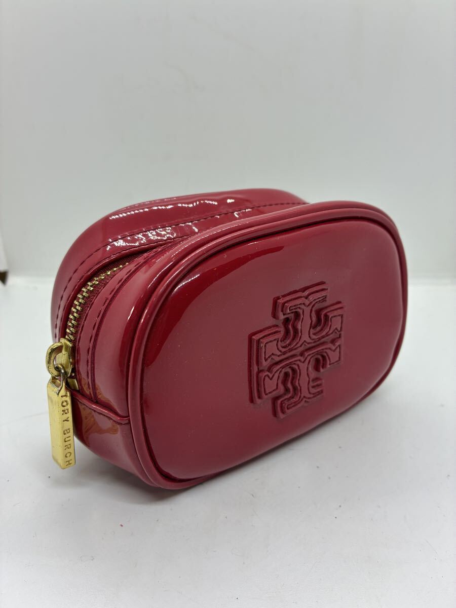toryburch トリーバーチ ポーチ パテント 赤 エナメル拍卖