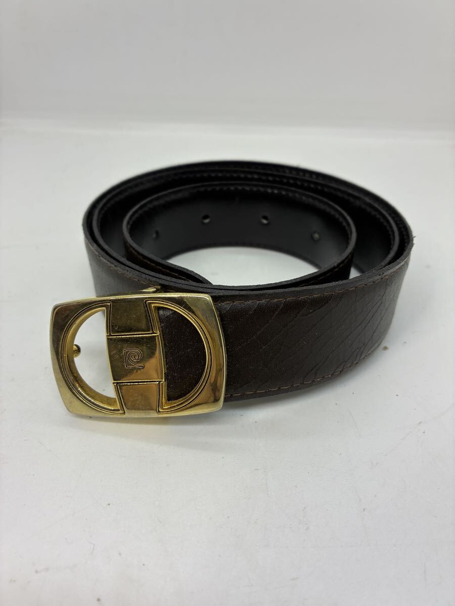 pierre cardin ピエールカルダン イタリア製 レザー ベルト ブラック拍卖