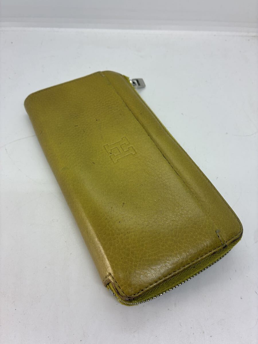 イタリア製 HIROFU ヒロフ 長財布 ファスナー 黄色拍卖