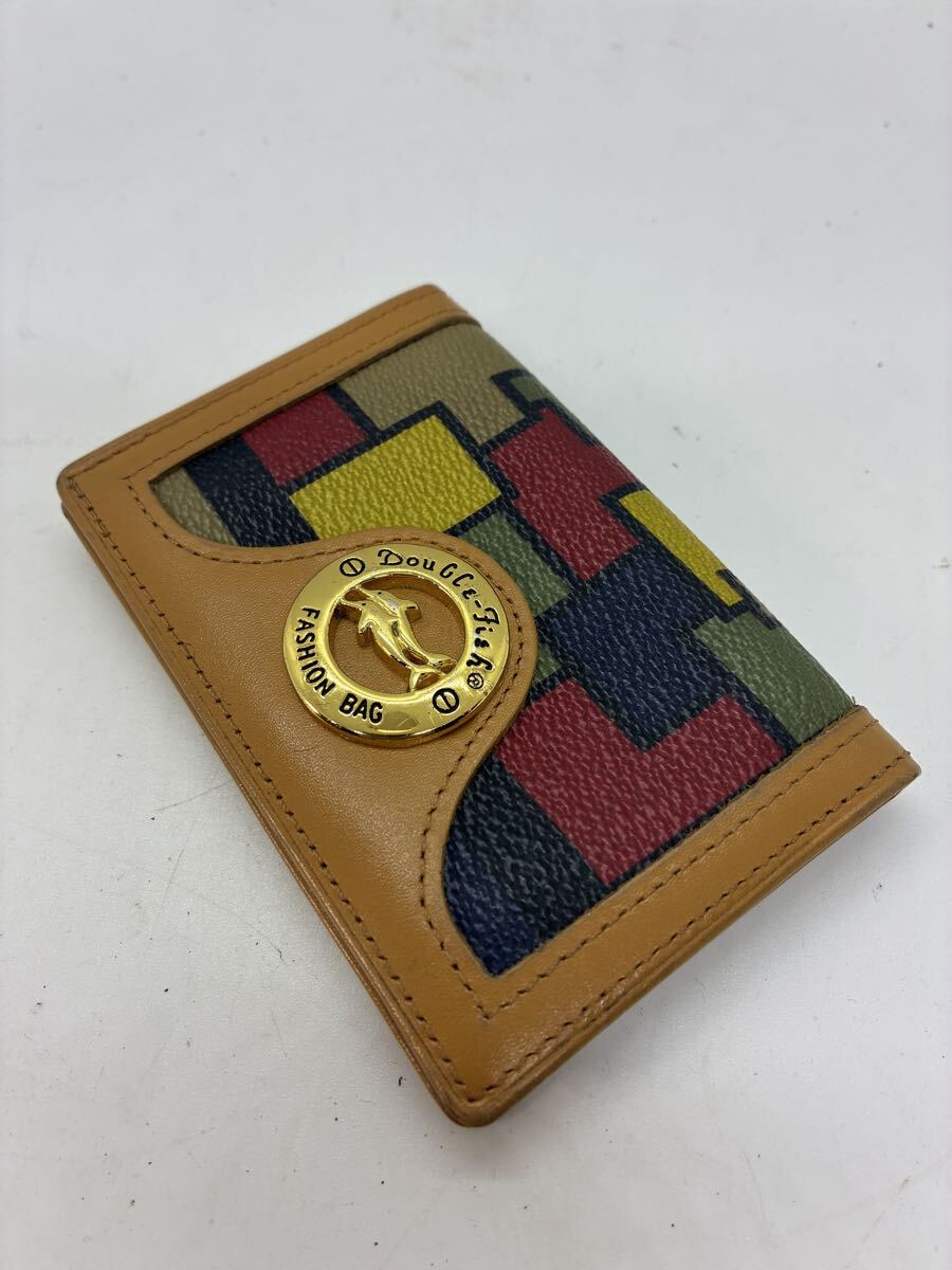 double fish レザー カードケース 名刺入れ ブラウン系拍卖