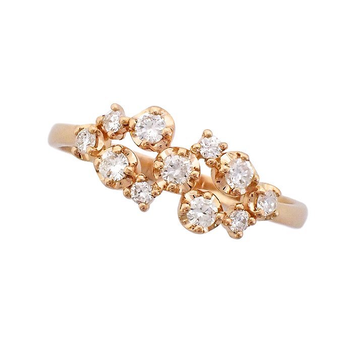 【美品】K18PG ダイヤモンド 指輪 0.25ct 1.8g 12号 ピンクゴールド 18金 ダイヤ リング ジュエリー アクセサリー 宝石拍卖