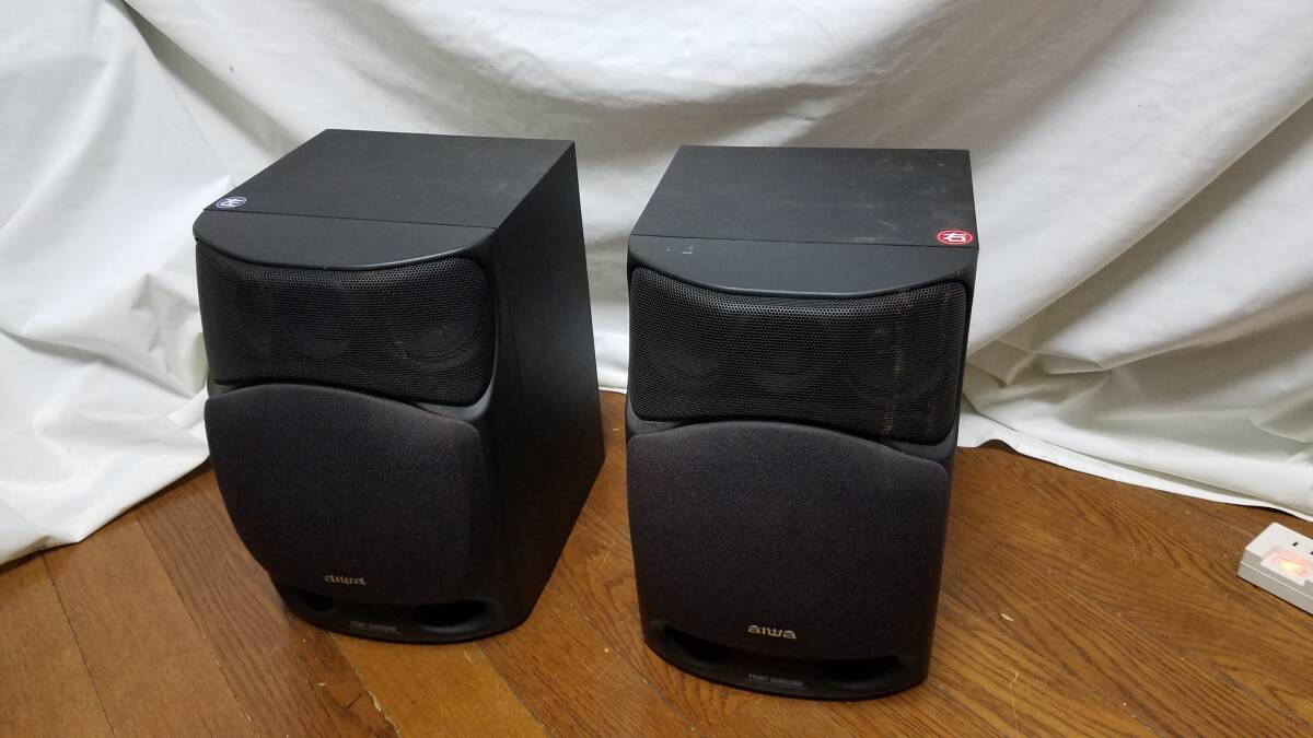 【家電】 aiwa アイワ スピーカー SX-FN520 ツインスピーカー ホームシアター インピーダンス:6Ω ミュージックパワー:50w 音出し確認済み拍卖