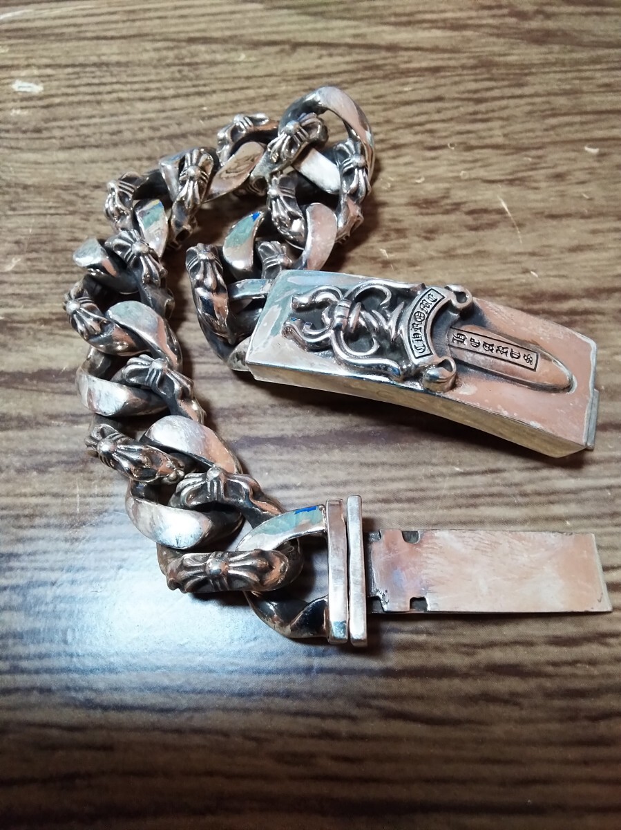 CHROME HEARTS クロムハーツ タガーブレスレット CH X BOX ID/CHクロスボックスID サイズ:15LINK シルバー925 ヴィンテージ拍卖