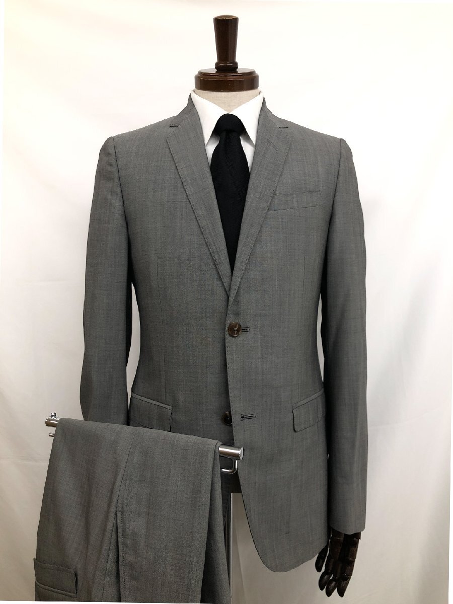【グッチ GUCCI】310824 Z2986 シャンブレー調生地 シングル2ボタン スーツ (メンズ) size7-44R ミディアムグレー系 織柄 ◇35RMS2292◇拍卖