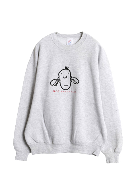 90s USA製 アート イラスト 刺繍 スウェット メンズ XL / オールド トレーナー 裏起毛 キャラクター メッセージ 大きいサイズ クルーネック拍卖