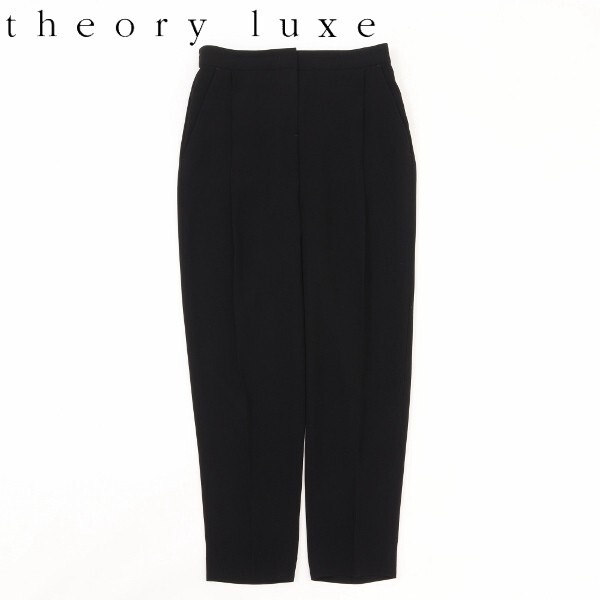 【KA122】美品◆Theory luxe セオリーリュクス スラックス タック テーパード パンツ 黒 ブラック 36拍卖