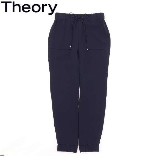 【KA120】◆Theory セオリー テーパード ジョガー イージー パンツ 紺 ネイビー XS拍卖
