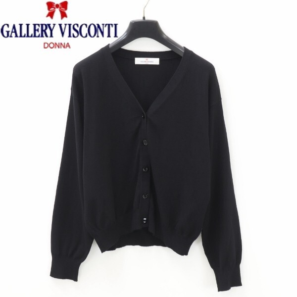 【KA157】美品◆GALLERY VISCONTI ギャラリービスコンティ ニット カーディガン トップス 黒 ブラック 3拍卖
