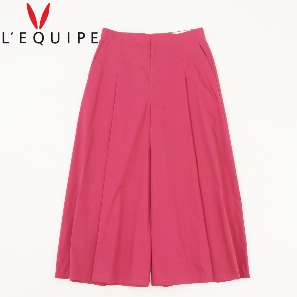 【KA134】美品◆L'EQUIPE レキップ タック ワイド パンツ ビビットピンク 40拍卖