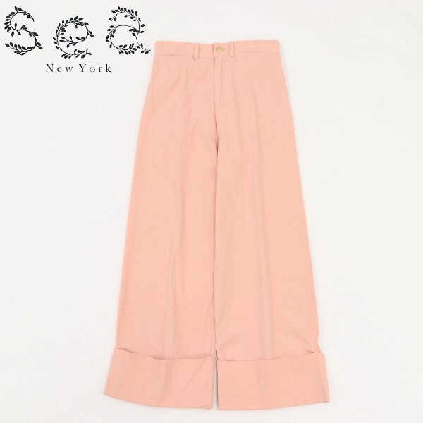 【KA180】美品◆SEA New York シー ニューヨーク シー リネン混 ワイド パンツ ピンク 2拍卖