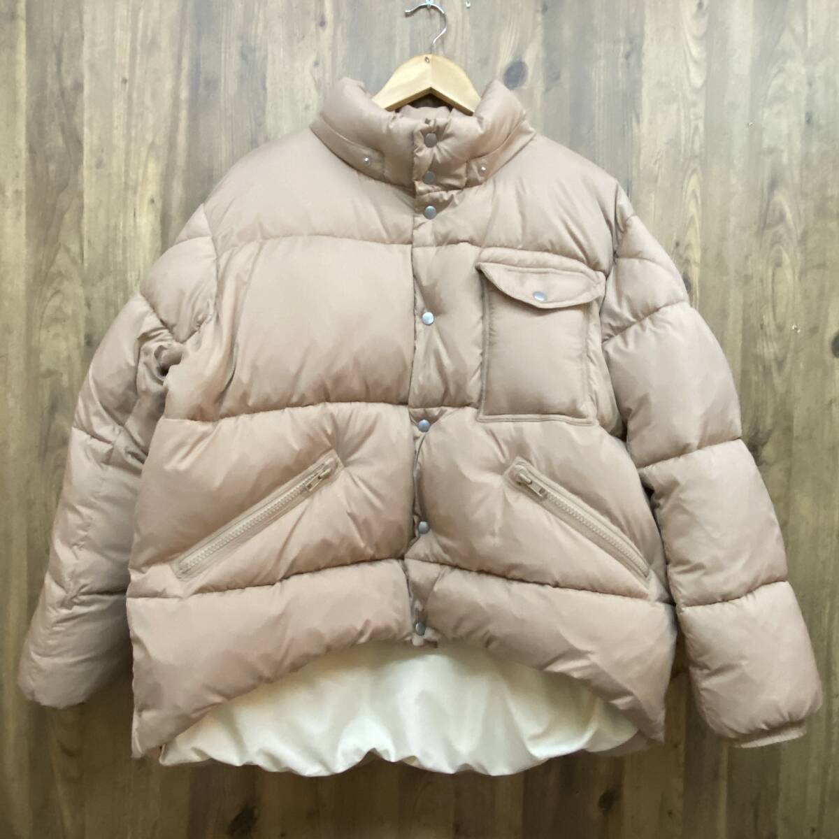 tu139 ALEXIA STAM アリシアスタン 中綿 ジャケット アウター ベージュ系 フリーサイズ レディース ※中古/フード欠品拍卖