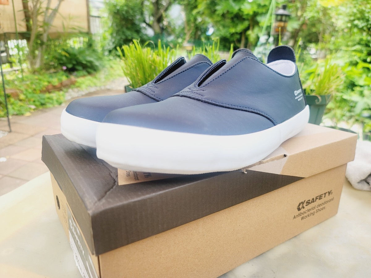 【新品】K-WORK 安全靴 ネイビー 26cm 3E 先芯入 スリップオンセーフティー拍卖