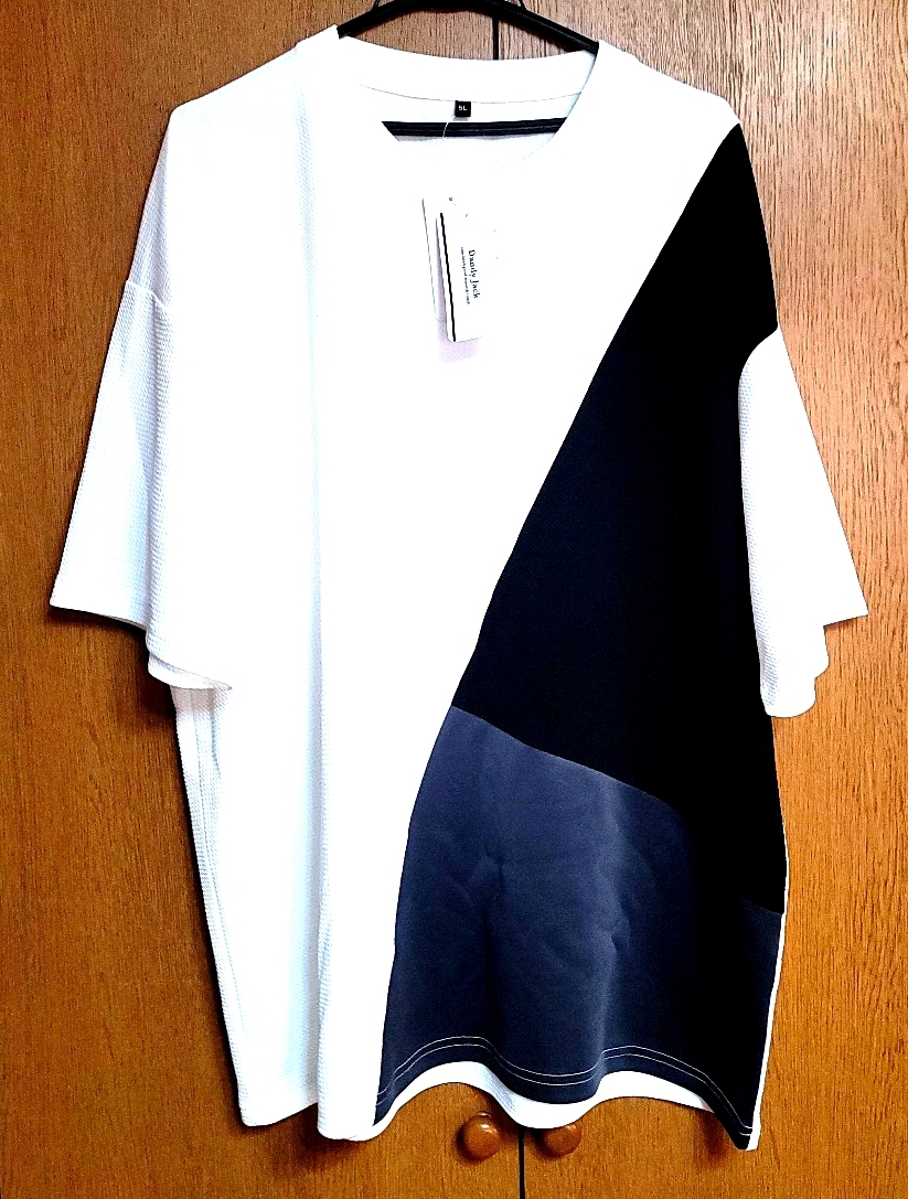 Dandy Jack Tシャツ 5Lサイズ 白×黒 幾何学デザイン 新品タグ付き 半袖Tシャツ ダボシャツ拍卖