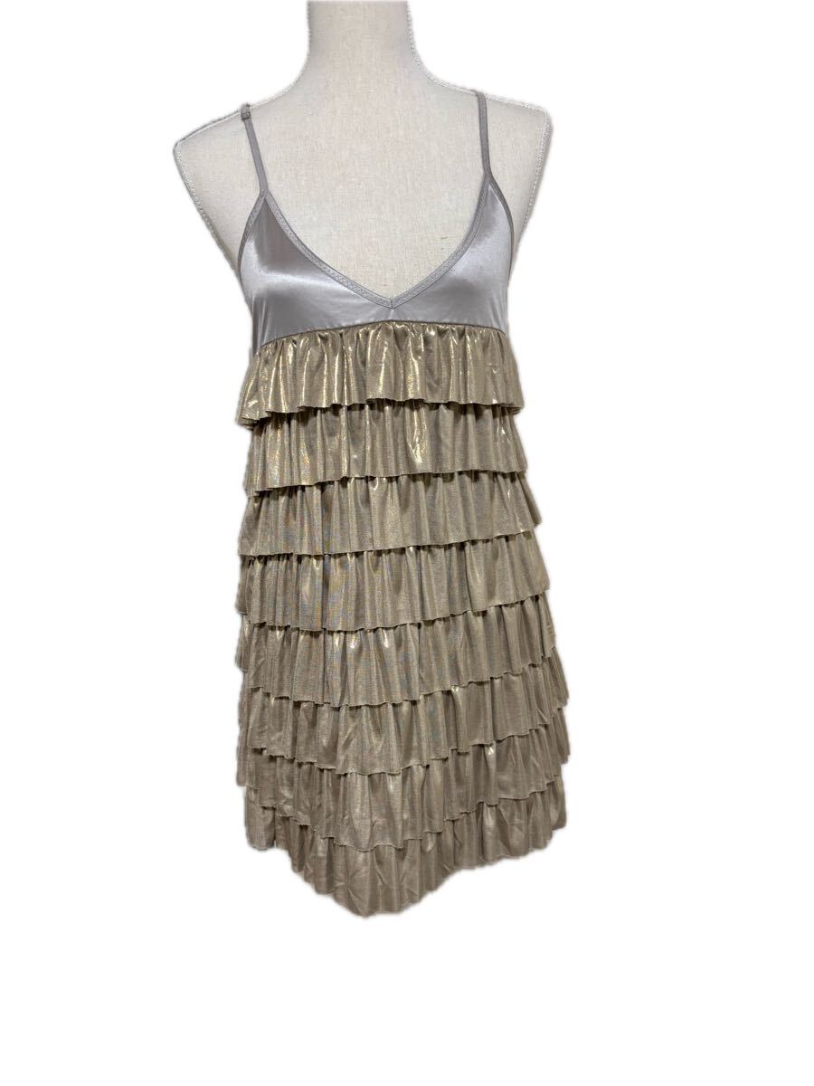 ROSE BUD ローズバッド キャミワンピース 光沢感 フリルワンピースドレス拍卖