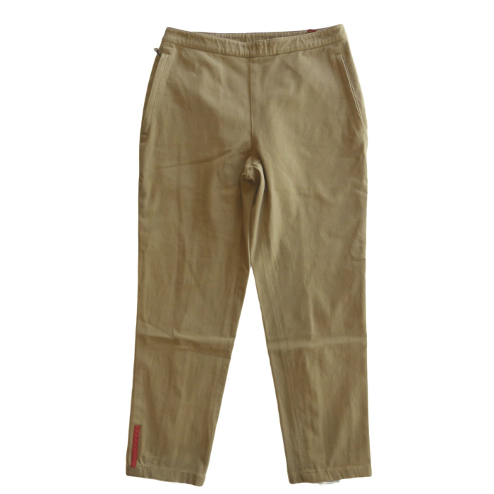 プラダ (PRADA) プラダスポーツ コットン チノ ジップデザイン パンツ テーパード 44 ベージュ ウェア(中古)拍卖