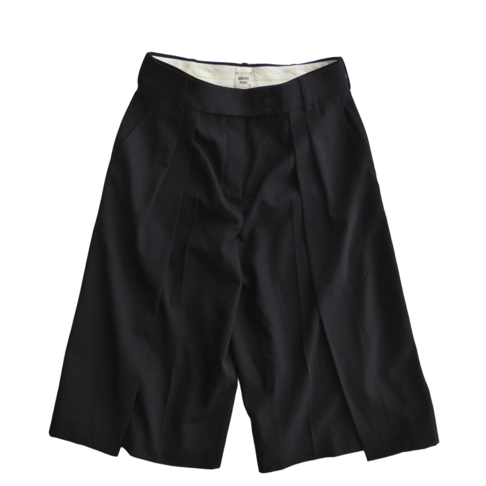 エルメス (HERMES) ウール ギャバジン レイヤード デザイン ショート パンツ 18AW 38 ブラック 87-7404 メンズ ソルド品(中古)拍卖