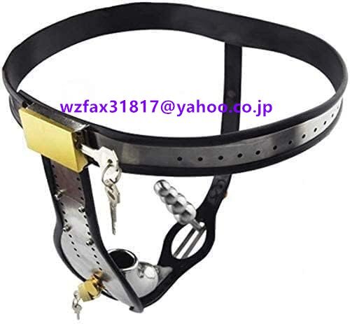 プラグロック付きステンレス鋼メンズ貞操帯、貞操帯男ステンレス鋼 、男性用 貞操帯 (Size : 90-110cm)拍卖