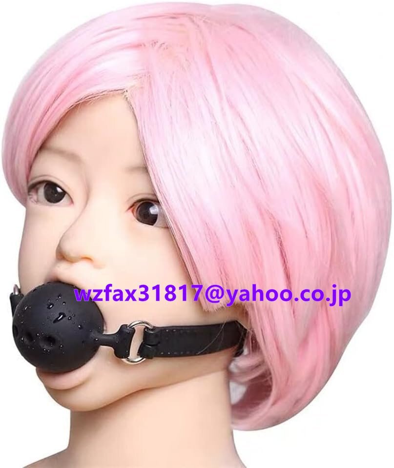 SM口枷 ボール シリコーン 穴あり 口栓 口ギャグボール SMグッズ 拘束具 コスプレ 虜プレ 奴隷 (S-3.5cmの ギャグ)拍卖