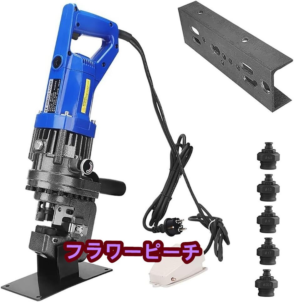 電動油圧パンチャー 10t 強力 パンチダイ5種付 φ6.5~20.5mm 1200W AC100V 鉄板 鋼板 山形鋼対応 油圧式 パンチ 穴あけ工具 110v拍卖