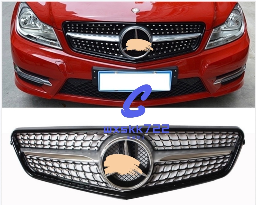 新品未使用 ベンツ W204 フロント グリル シルバー スターマーク 付属拍卖