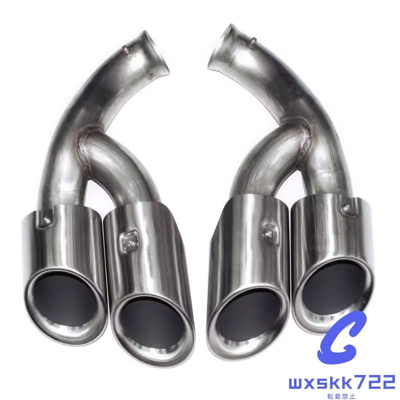 新品未使用 ポルシェ カイエン 958 /シルバー マフラーカッター 2015~2017 カッター部 ステンレス製拍卖