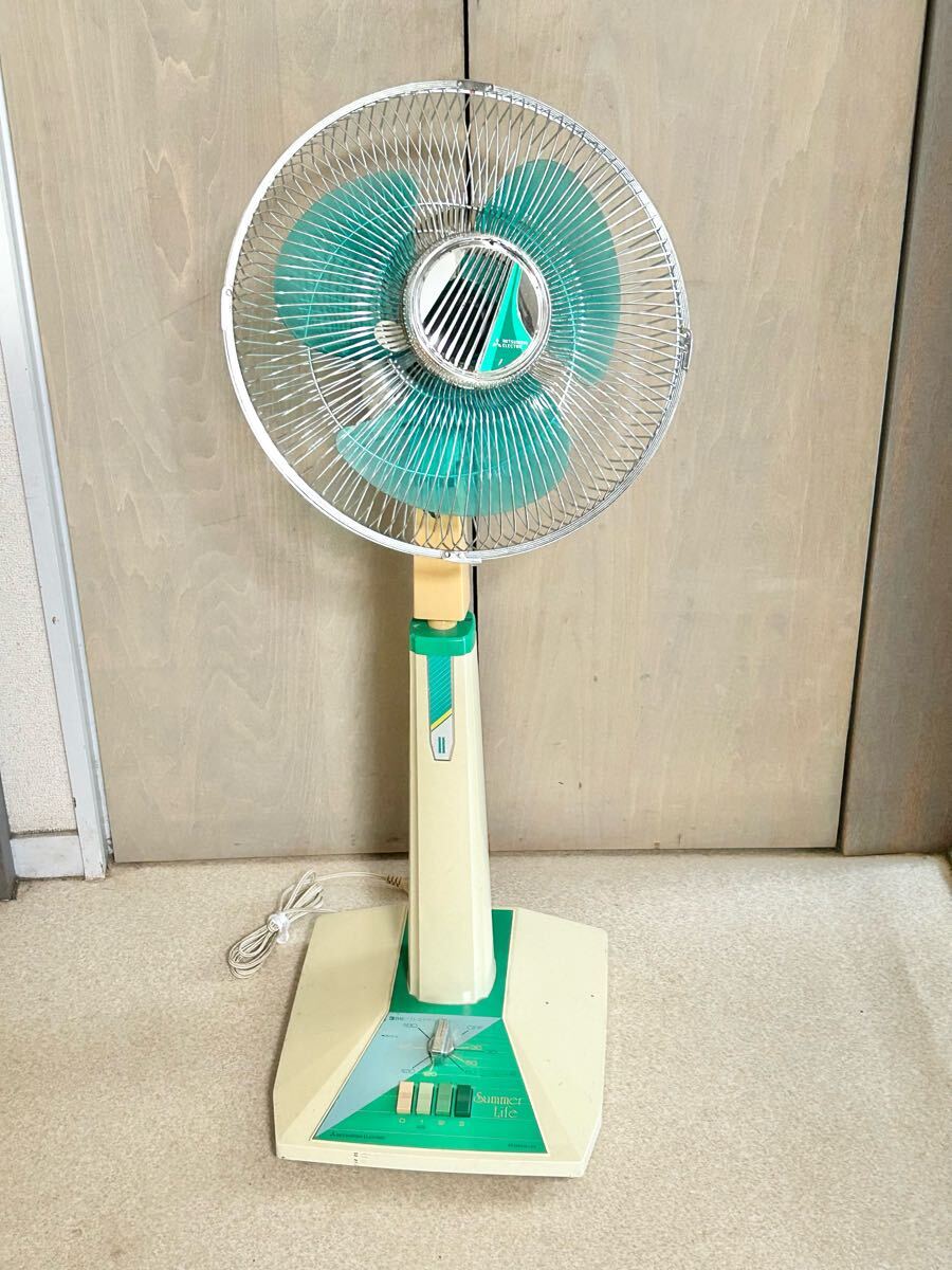 中古★三菱 扇風機 R30A-H 3枚羽根 クリスタルグリーン 昭和レトロ【R30A-H】拍卖