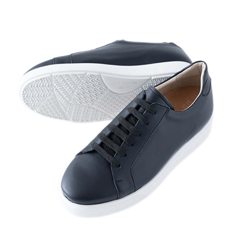 北嶋製靴工業所 KITAJIMAシークレットスニーカー25.5cm本革 日本製 6cmアップ レザー 紳士靴 EEE メンズ革靴831ブラック拍卖