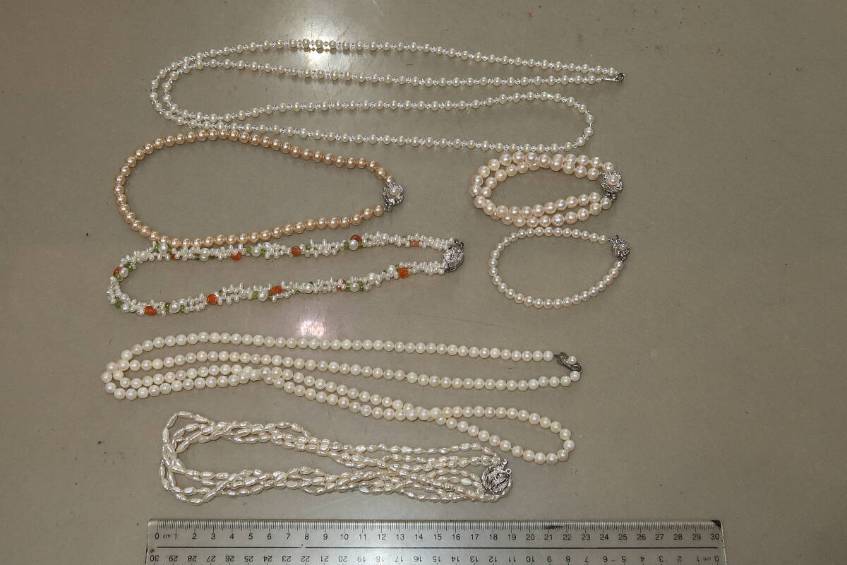 ★☆真珠 パール silver金具 SV ネックレス ブレスレット まとめて 計7点⑧☆★拍卖