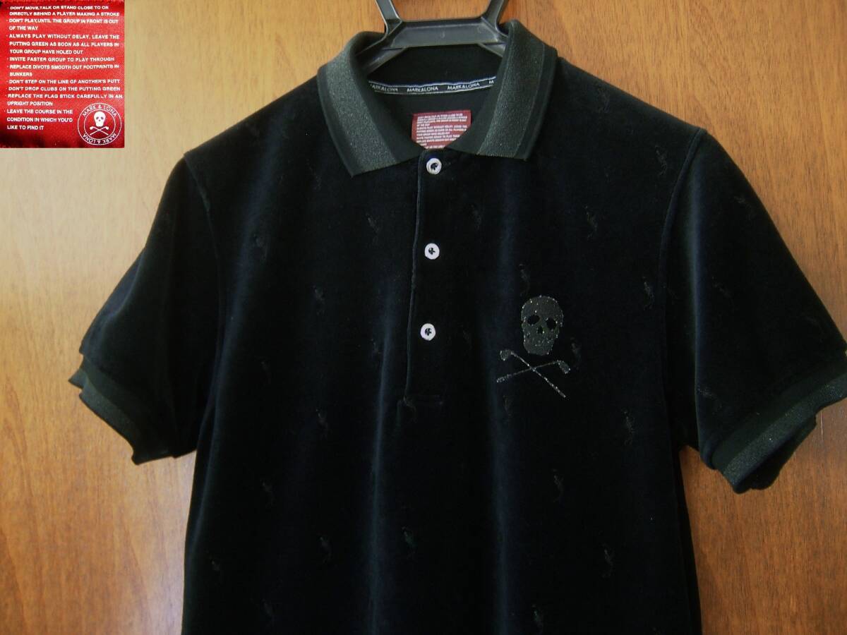 マーク&ロナ MARK&LONA ベロア 半袖 ポロシャツ Mサイズ拍卖