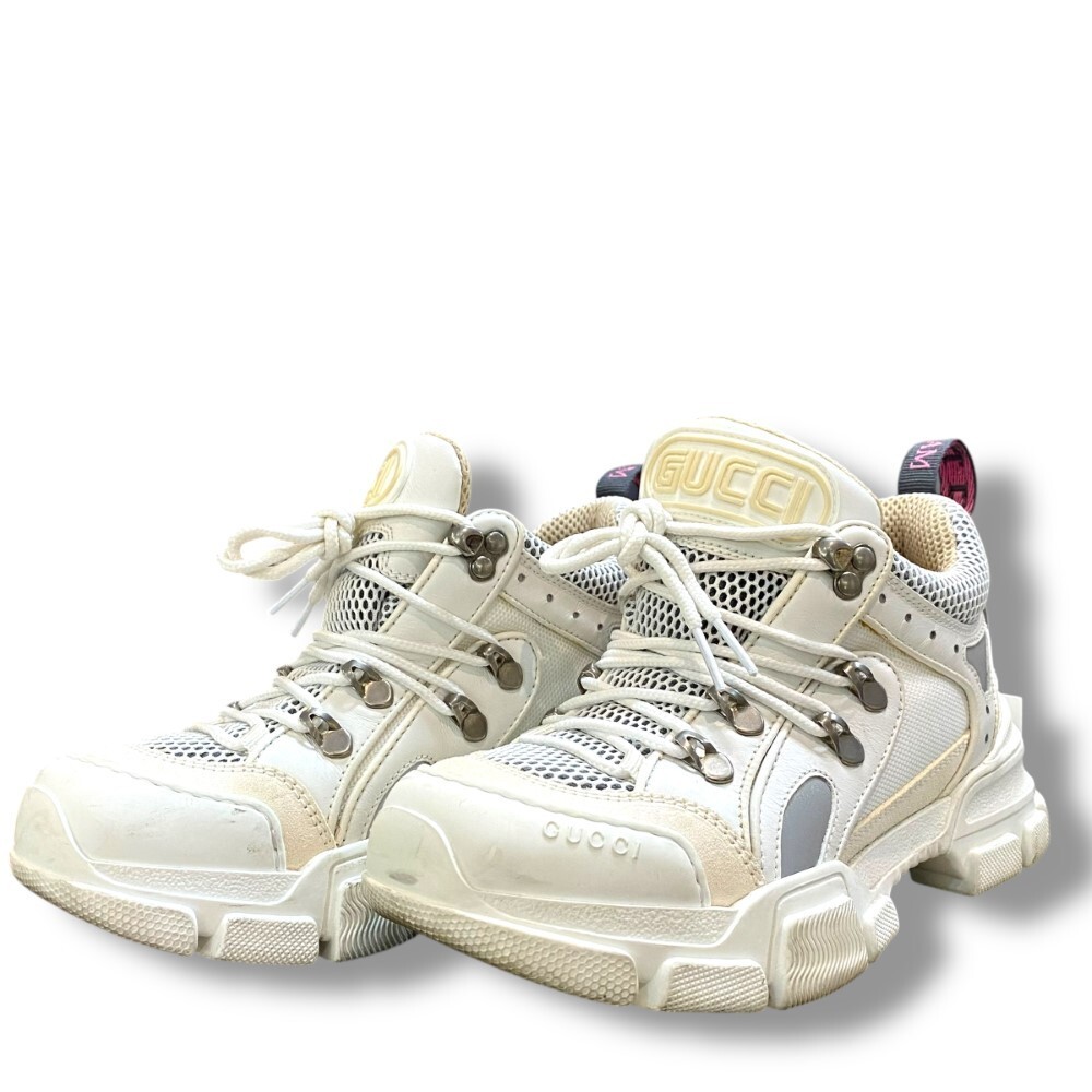 GUCCI Flashtrek Sneaker サイズ36 1/2 ホワイト グッチ フラッシュトレック スニーカー ダットシューズ拍卖