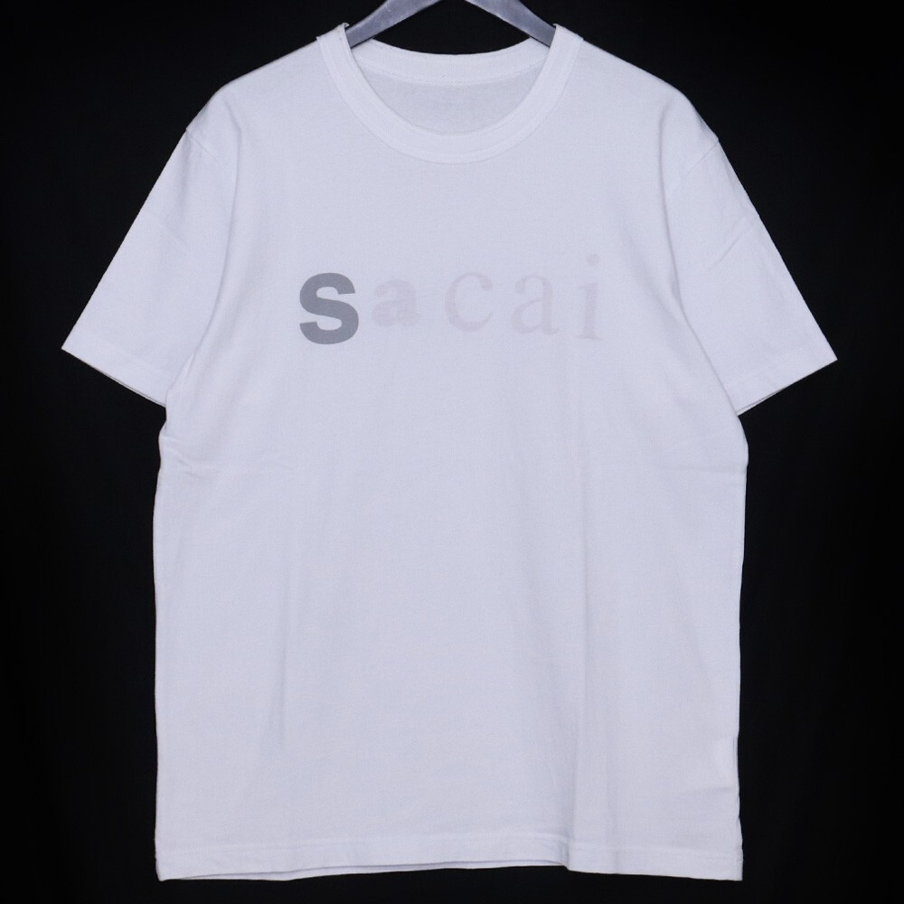 SACAI フェーディングロゴプリントTシャツ サイズ2 ホワイト 22-0459S サカイ 半袖カットソー Fading Logo T-shirt tee拍卖