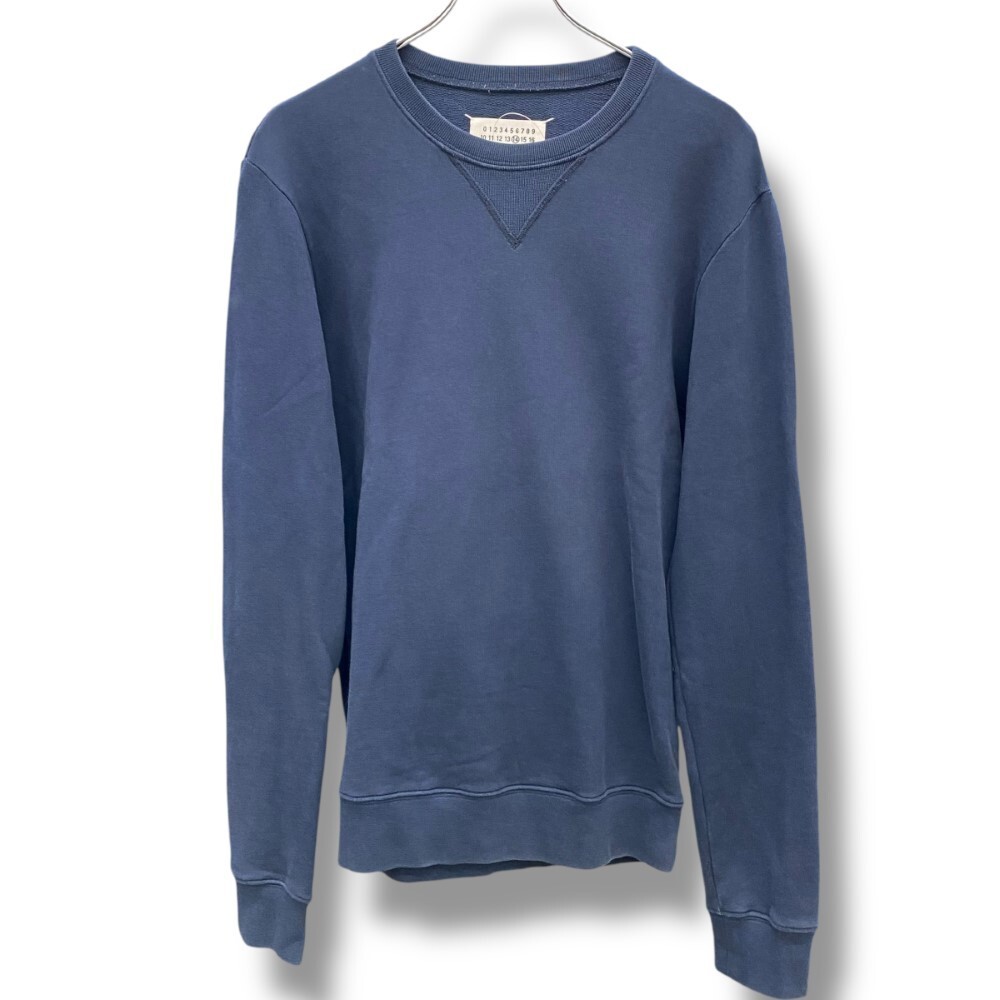 MAISON MARGIELA 15AW エルボーパッチ クルーネック スウェット トレーナー サイズ44 ネイビー 50GU003225279 150020131 メゾンマルジェラ拍卖