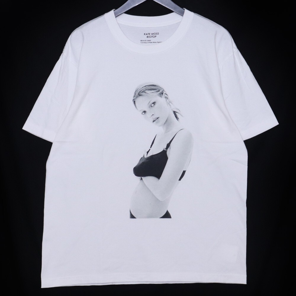 BIOTOP Kate Moss David Sims Photo T-shirts Lサイズ ホワイト BOM-74000-A ビオトープ ケイト・モス フォトプリントTシャツ 半袖拍卖
