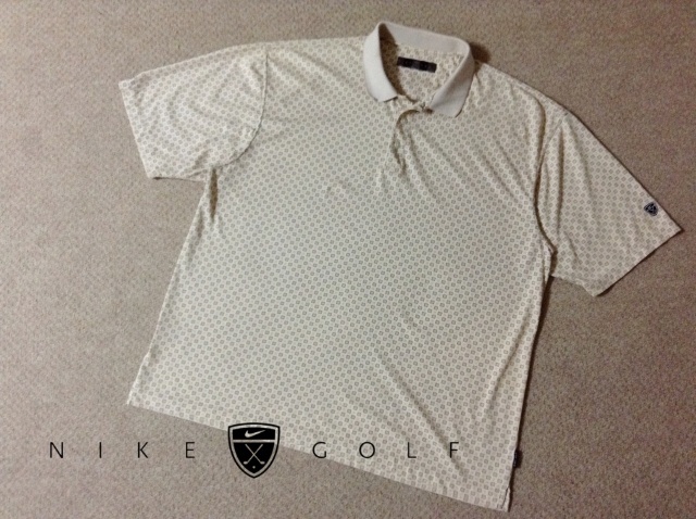 ★中古★ナイキ ゴルフ DRI-FIT メンズ 半袖ポロシャツ 刺繍ロゴ センター NIKE GOLF 柄 ゆるダボ 古着 オールド ヴィンテージ 90s拍卖