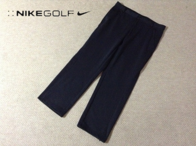 ★中古★ナイキ ゴルフ THERMA-FIT メンズ ウォーマーパンツ ブラック 黒 W35 刺繍ロゴ NIKE GOLF 382145−010拍卖