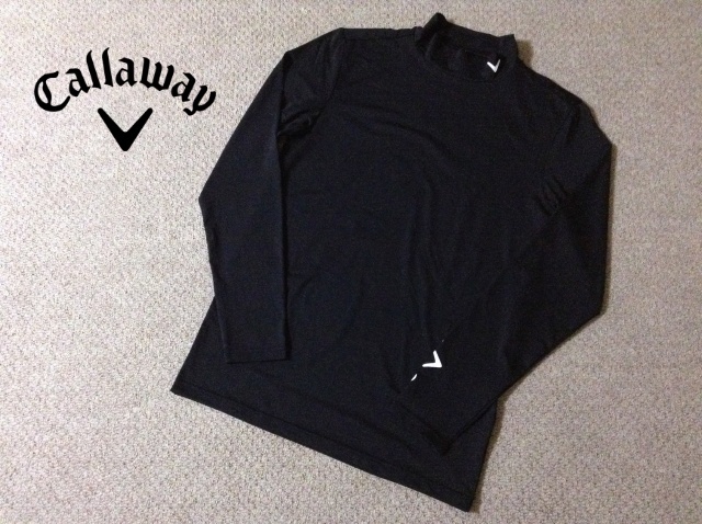★中古★キャロウェイ ゴルフ モックネック インナーシャツ 長袖 ワンポイント 黒 Callaway X SERIES GOLF 00s 古着 オールド 241-958517拍卖