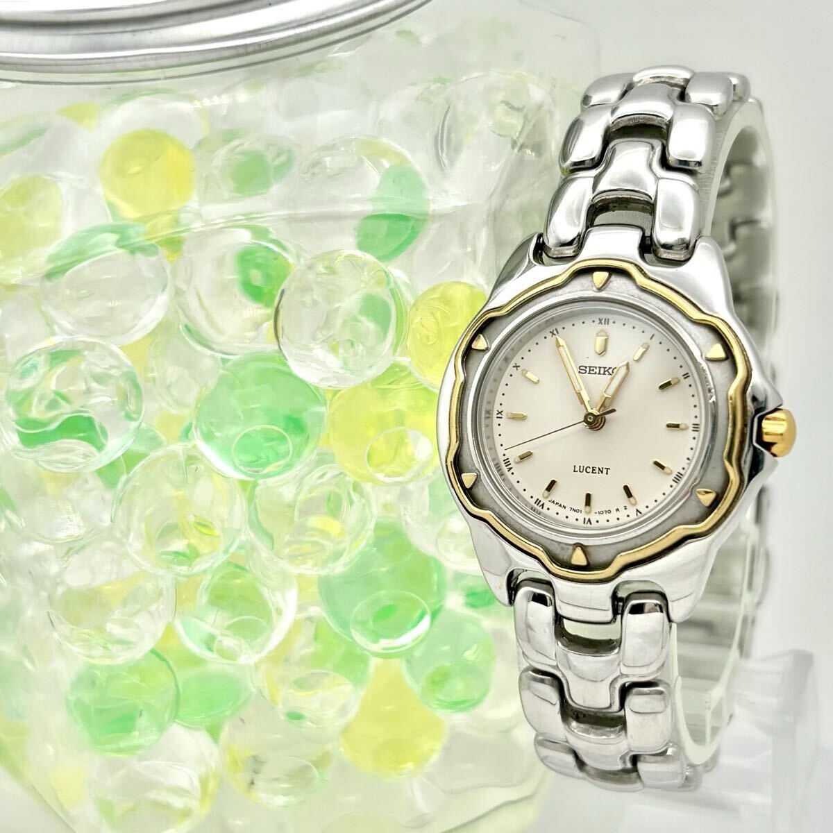 【美品/新品電池】 SEIKO セイコー LUCENT ルーセント レディース 腕時計 7N01-6740 590290 拍卖