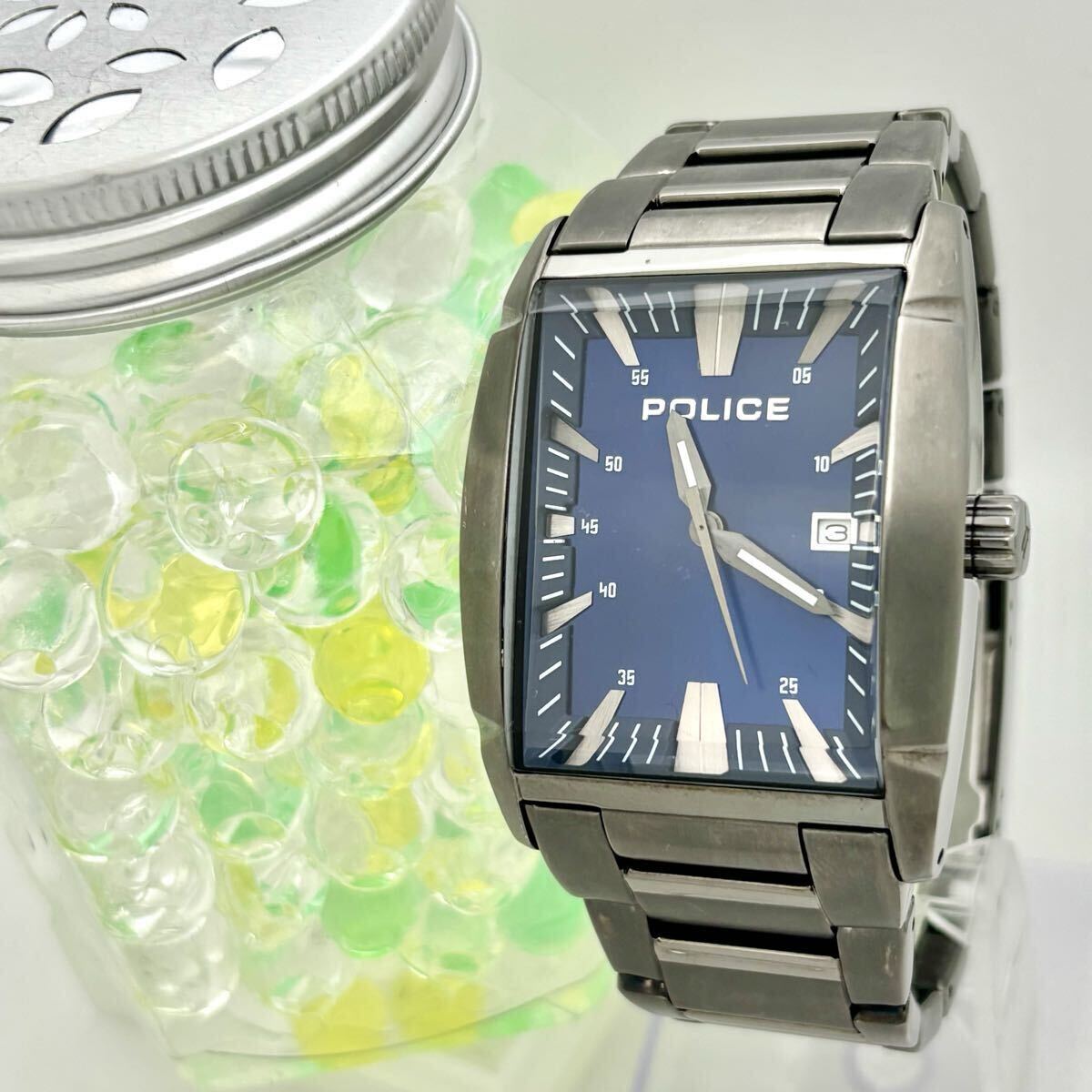 【新品電池】POLICE ポリス タイムピース メンズ 腕時計 デイト ブラックグレー拍卖
