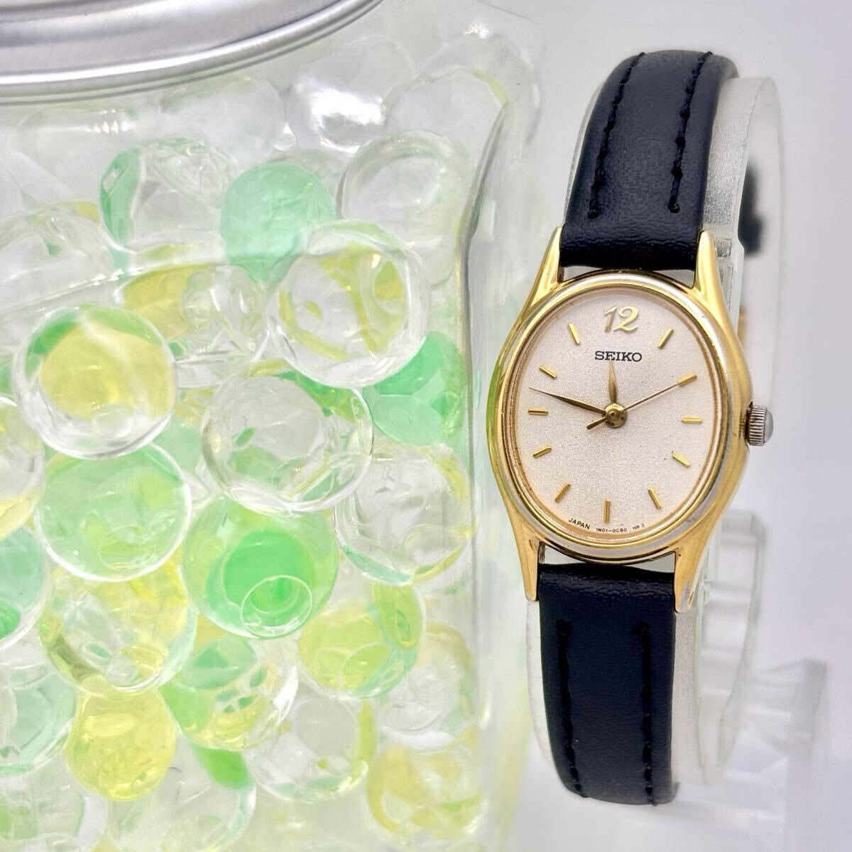 【新品電池】SEIKO セイコー レディース 腕時計 ゴールド オーバル ドレス 1N01-0AW0 571460 新品ベルト拍卖