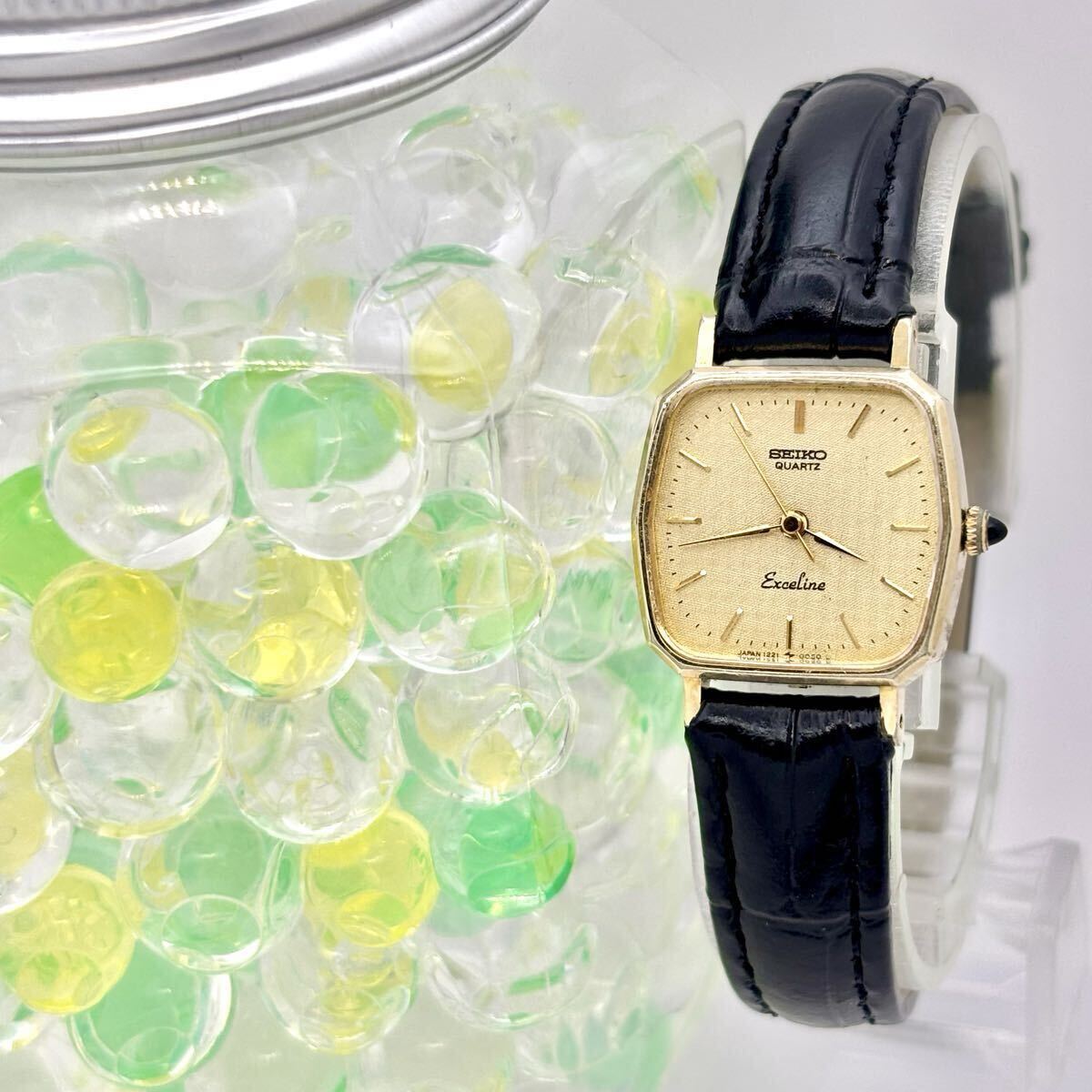 【新品電池】 SEIKO セイコー Exceline エクセリーヌ レディース 腕時計 ゴールド オクタゴン 1221-5010 790522 新品ベルト拍卖