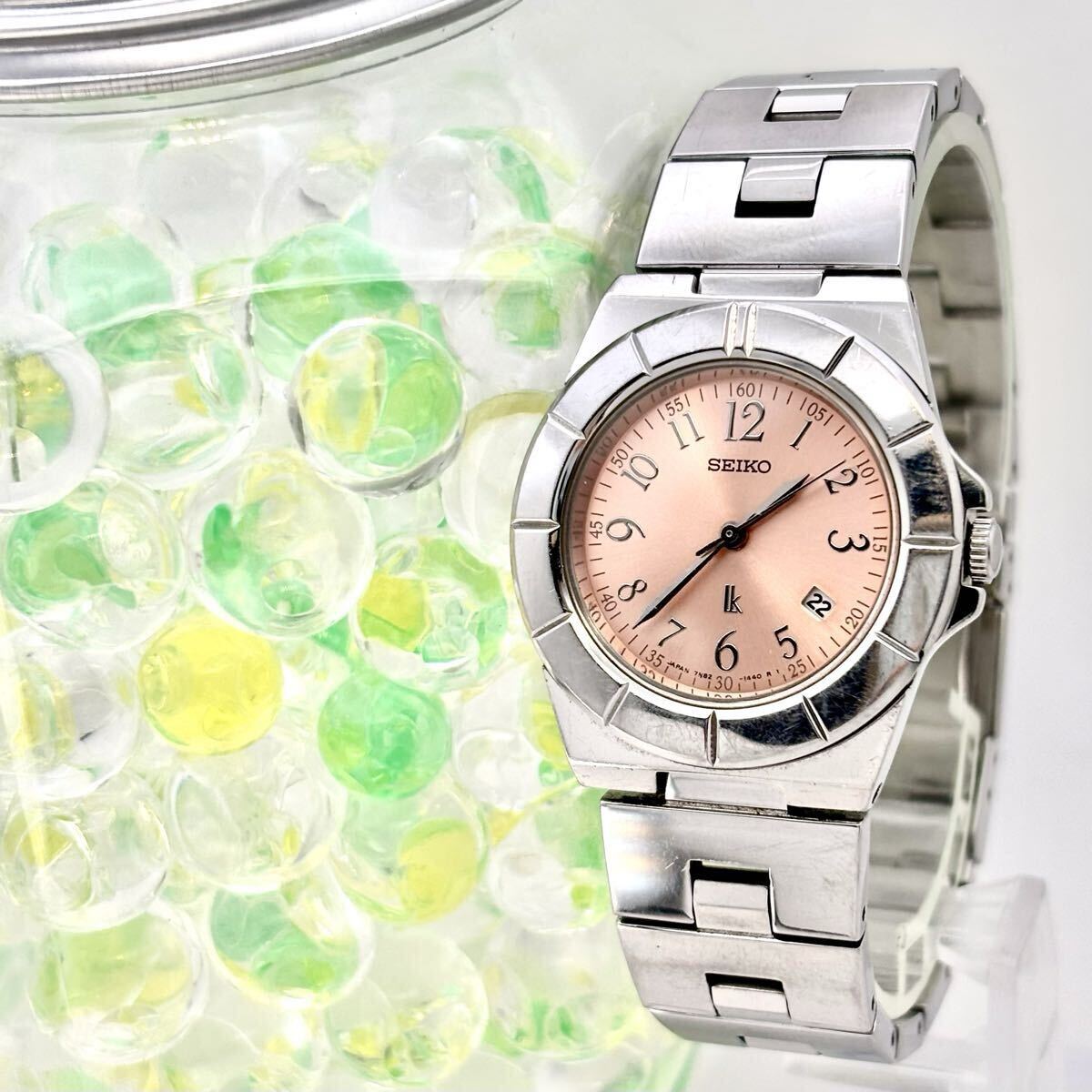 【新品電池】 SEIKO セイコー lk ルキア レディース 腕時計 デイト シルバー ピンク 7N82-0620 886347 純正ベルト拍卖