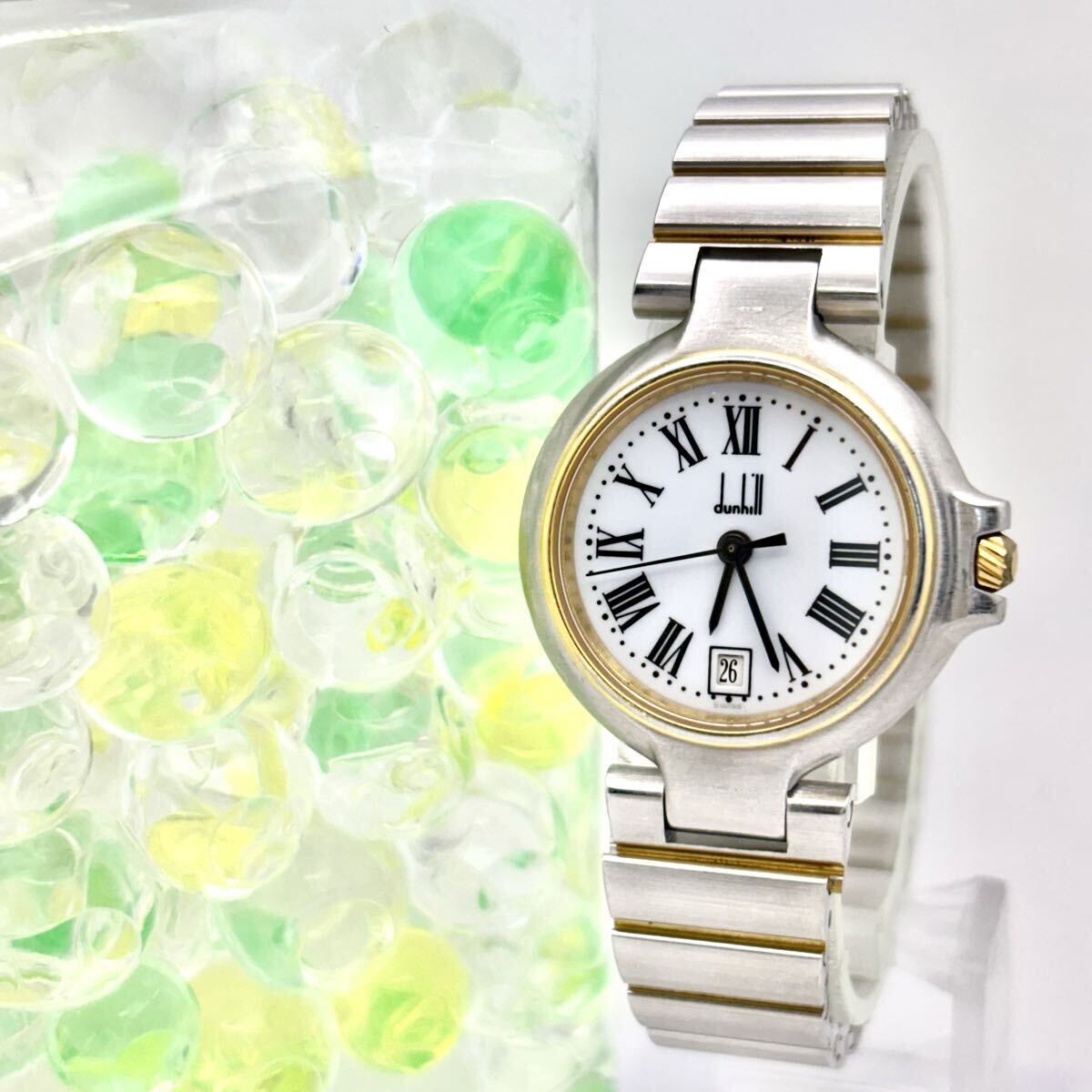 【新品電池】dunhill ダンヒル ミレニアム レディース 腕時計 デイト ローマン 68439拍卖