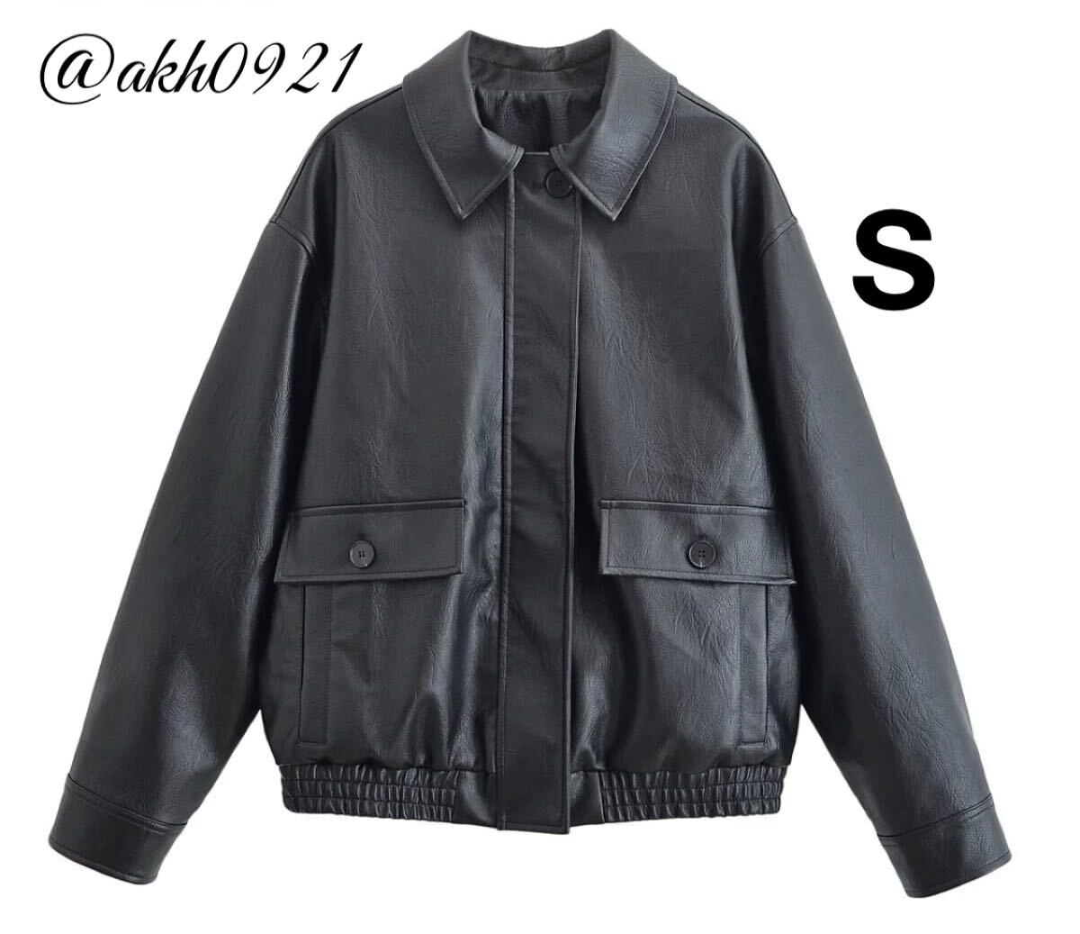 新品未使用★秋新作★vintage ヴィンテージ レトロ フェイクレザー ブルゾン ジャケット アウター Sサイズ レディース★ZARA 好きな方に拍卖