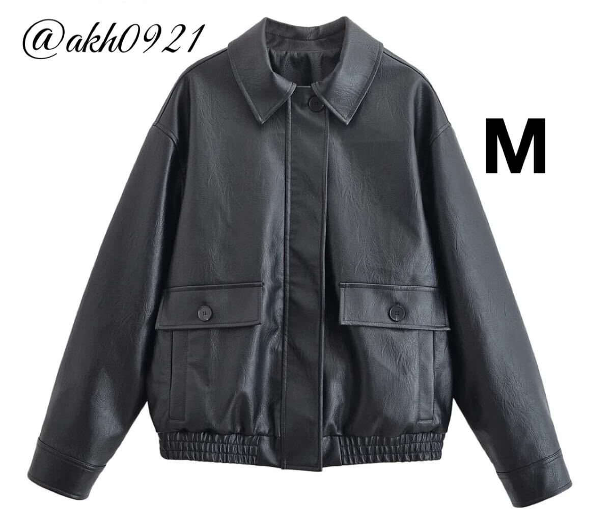 新品未使用★秋新作★vintage ヴィンテージ レトロ フェイクレザー ブルゾン ジャケット アウター Mサイズ レディース★ZARA 好きな方に拍卖