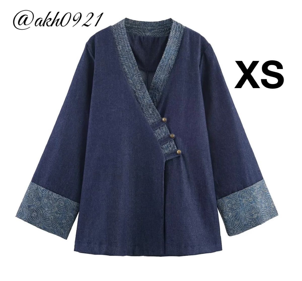 新品未使用★2025 A/W 秋新作★vintage ヴィンテージ レトロ デニム ジャケット アウター XSサイズ レディース★ZARA 好きな方に拍卖